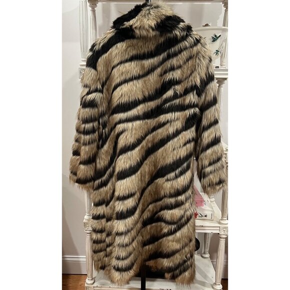 Free People Unreal Fur $480 Bengal Kiss Coat Trench Jacket Size Small - Picture 9 of 9